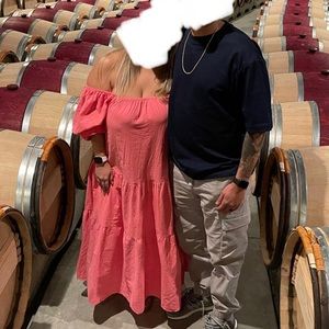 Showpo ZAHARRAH DRESS IN CORAL LINEN LOOK